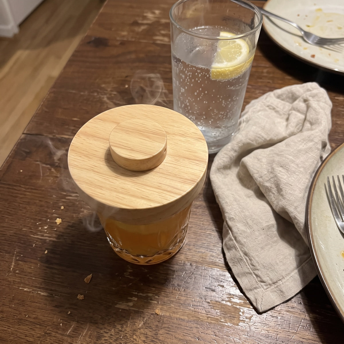 Smoker on an alcohol-free cocktail